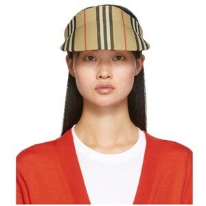 Burberry Beige Stripe Elastic Visor